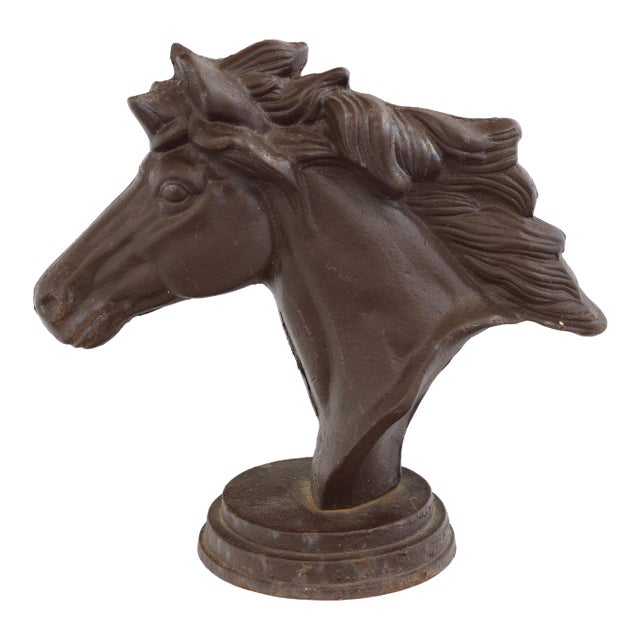 Cast Iron Horse Head Sculpture For Sale