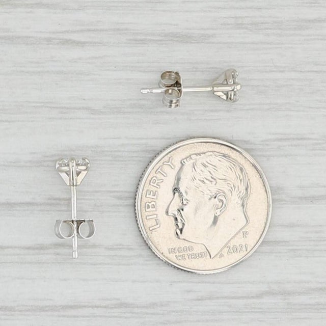 New 0.39ctw VS2 Round Diamond Solitaire Stud Earrings 14k White Gold - 2 Pieces For Sale In Greensboro - Image 6 of 6