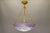 French Art Nouveau Lilac and White Glass Pendant Light from Muller Strasbourg For Sale - Image 3 of 18