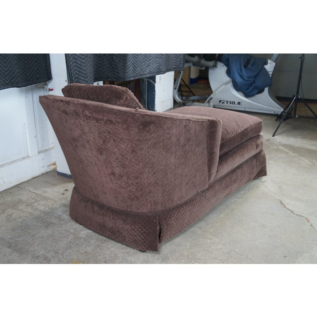 Late 20th Century Late 20th Century Edwards Furniture Inc Modern Suede Chaise Lounge Quilted Dark Burgundy Brown For Sale - Image 5 of 13