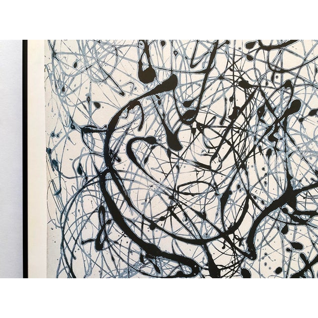 Jackson Pollock Vintage 1998 Abstract Expressionist Lithograph Print Framed Modernist Exhibition Poster " Number 14 : Gray " 1948 For Sale In Kansas City - Image 6 of 17
