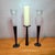Set of 3 Northern Lights Malibu Tealight Holders, Matte Black Metal & Frosted Glass Modern Candle Stands For Sale - Image 9 of 11