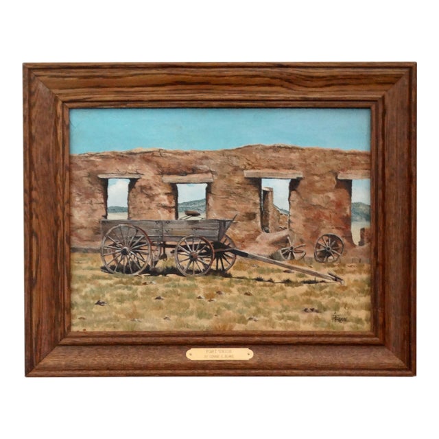 Wagon at Fort Union Ruins Oil Painting, Connie Blake For Sale