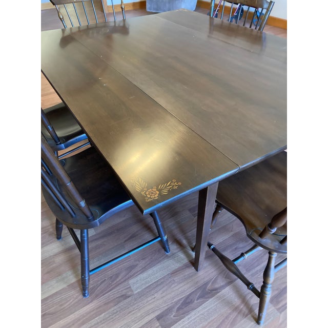 1980s Hitchcock Drop Leaf Dining Table Chairish