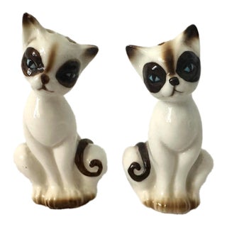 Vintage Siamese Cat Salt & Pepper Shakers-a Pair For Sale