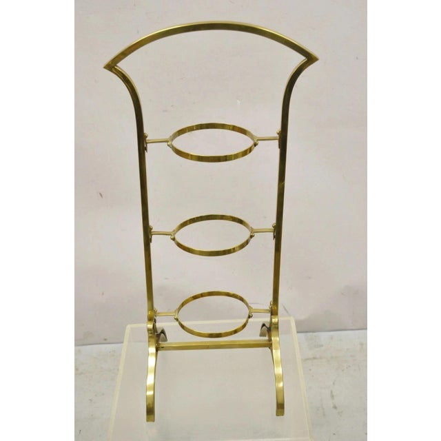 Vintage Italian Mid Century Modern Brass 3 Tier Muffin Pastry Cake Stand For Sale In Philadelphia - Image 6 of 10