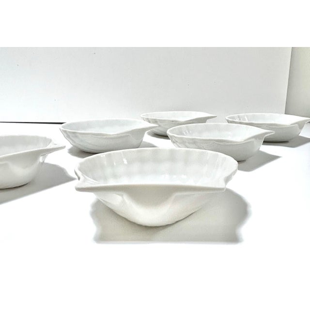 1980s Porcelain Clam Shell Appetizer Plates - Set of 6 For Sale - Image 9 of 12