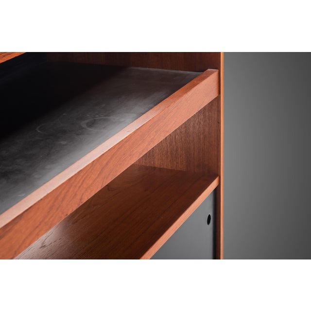 Danish Mid 20th Century Modern Minimalist Two-Tone Dry Bar / Room Divider in Teak, Denmark, C. 1970s For Sale - Image 12 of 18