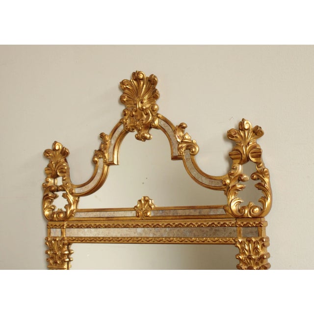 La Barge LaBarge Italian Rococo Style Giltwood Carved Wall Mirror For Sale - Image 4 of 13