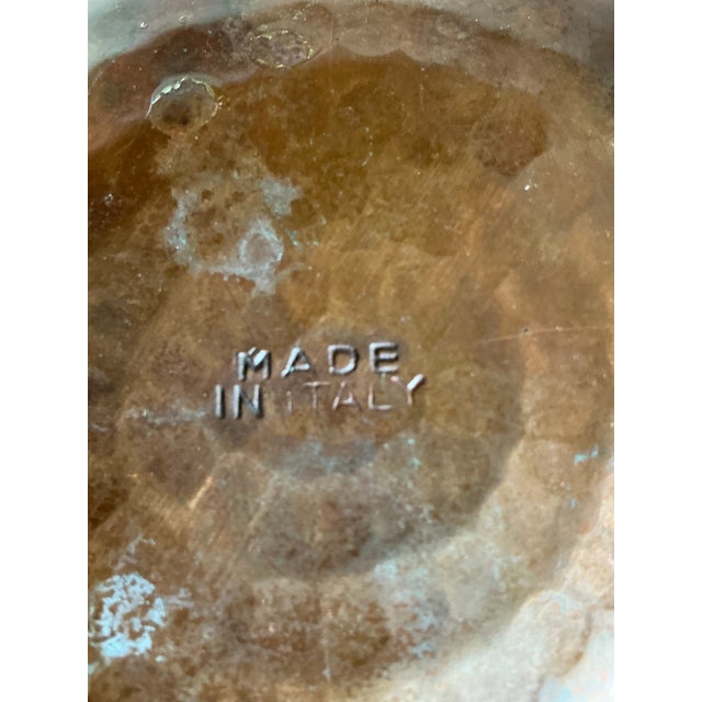 Copper Vintage Italian Hammered Copper Cachepot Planter on Claw Feet For Sale - Image 8 of 9