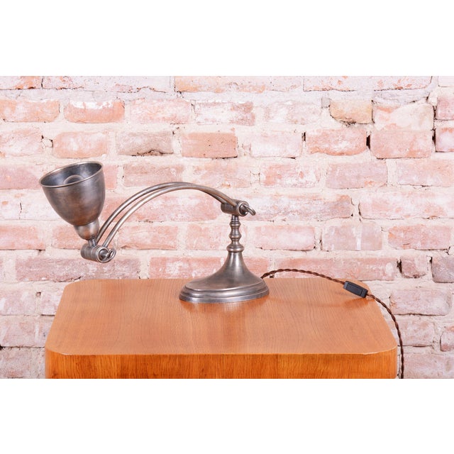 Silver Art Deco Table Lamp in Chrome-Plated Steel, France, 1920s For Sale - Image 8 of 14