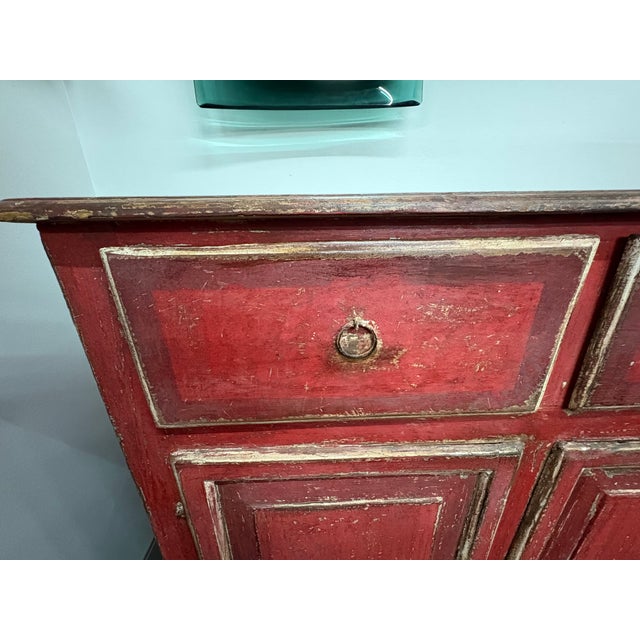Red 18th Century Italian Louis XVI Painted Chest For Sale - Image 8 of 18