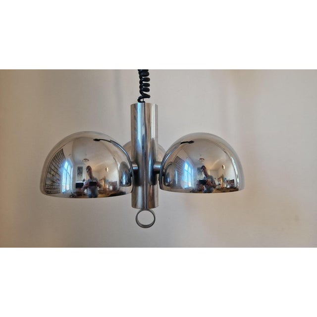 Mid-Century Space Age Chrome Chandelier from Hillebrand, Germany, 1970s For Sale - Image 11 of 18