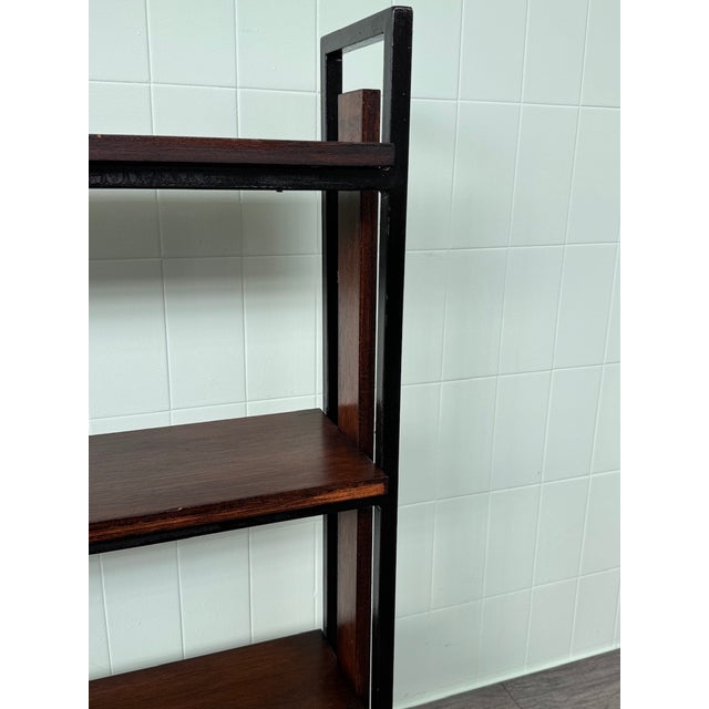 Vintage Industrial Italian Bookcase in Iron and Wood, 1970s For Sale - Image 6 of 16