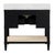 Contemporary Matthew Izzo Home Cutler Black Lacquer Single Porcelain Sink Bath Vanity With Brass Drawer Pulls and Marble Top For Sale - Image 3 of 9