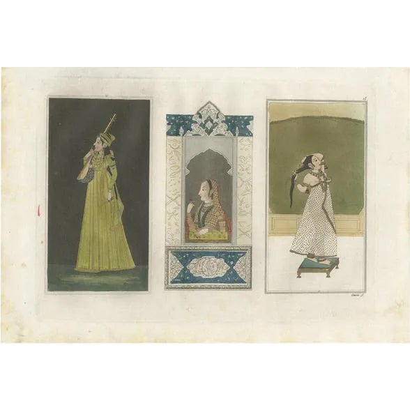 Ferrario, A Kannur Princess and Indian Ladies, 1831, Print on Paper For Sale