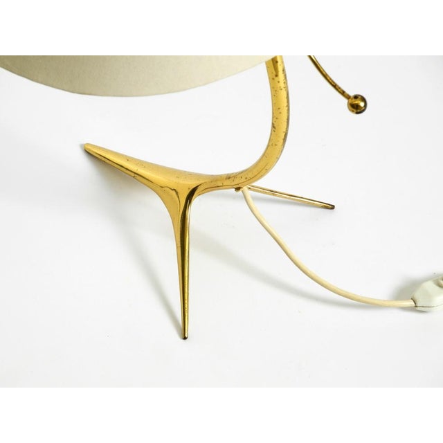 Large Mid-Century Modern Brass Crows Foot Table Lamp from Kalmar, 1950s For Sale - Image 14 of 18