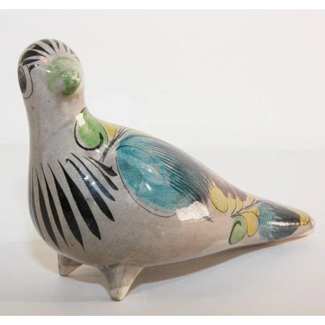 1950s Vintage Mexican Tonala Pottery Hand Painted Bird For Sale - Image 9 of 12