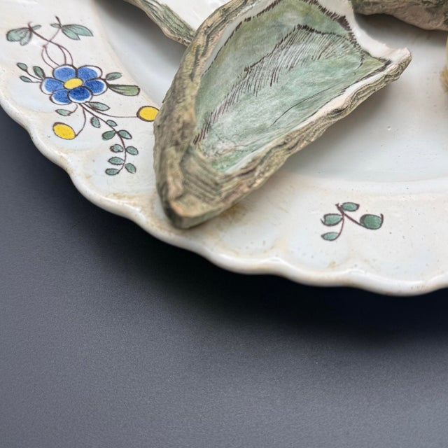 Ceramic Trompe l'Oeil Faience Oyster Plate For Sale - Image 7 of 10