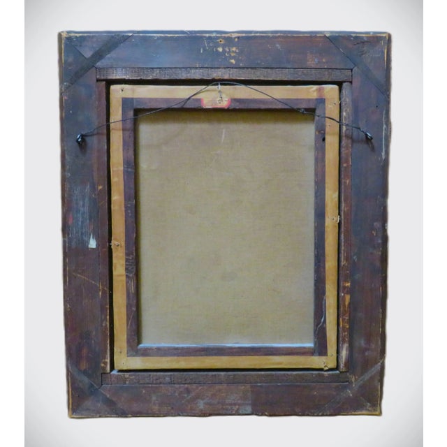 Wood 18th C. French Portrait Oil Painting of a Young Girl Child Antique For Sale - Image 7 of 7