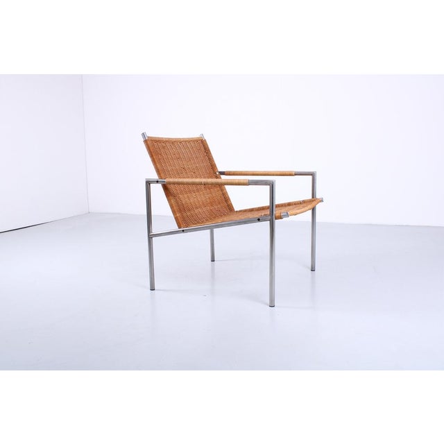 1960s Rattan SZ01 Lounge Chair by Martin Visser for T Spectrum, 1960s For Sale - Image 5 of 18