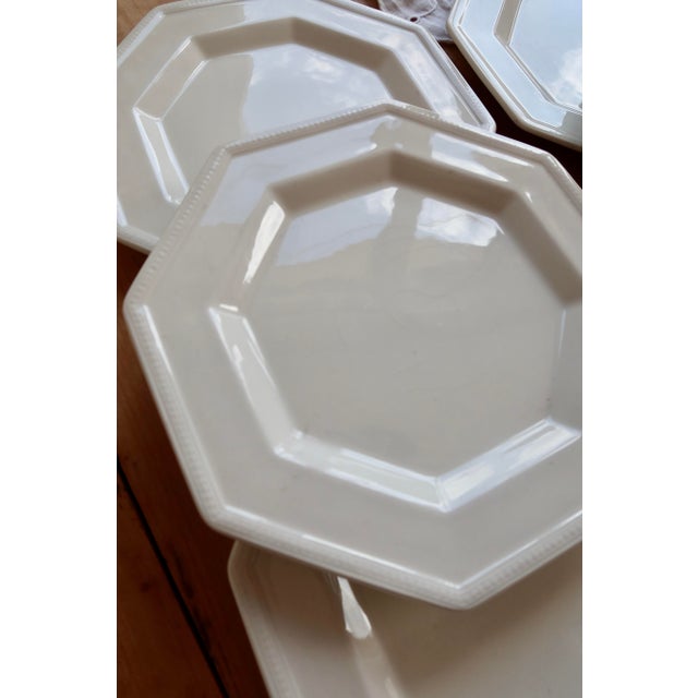 Vintage Octagonal Beaded Porcelain Dessert Plates from Johnson Brothers, 1980s, Set of 6 For Sale - Image 4 of 8