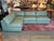 Fitzgerald Modular Teal Leather Sofa With Storage Ottoman, Set For Sale - Image 9 of 17
