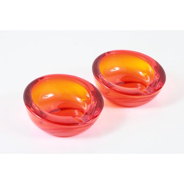 Mid Century Modern Viking Glass Orange Orb Ashtrays a Pair Chairish