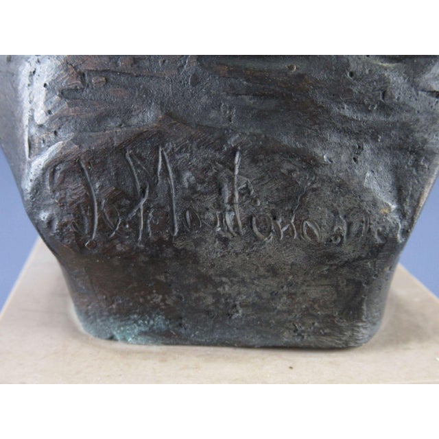 Neapolitan Bronze Scugnizzo Statue with Marble Base from De Martino, 1950 For Sale - Image 10 of 11