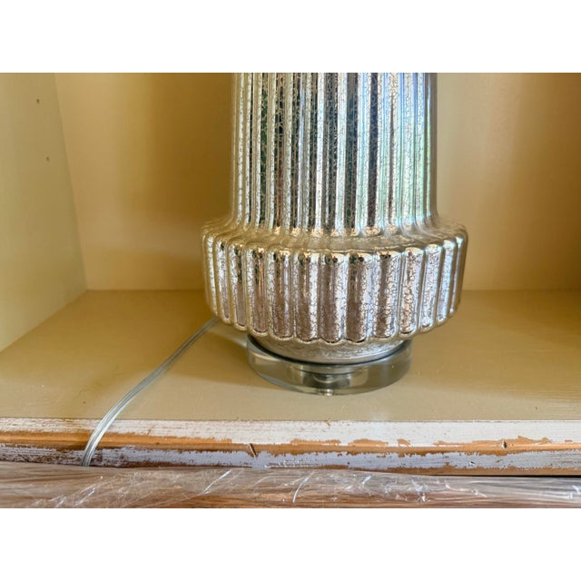 Silver The Danette Mercury Glass Lamp by Made Goods For Sale - Image 8 of 9
