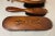 Wood 4 Piece Antique Handmade Folk Art Marquetry Wood Brush Vanity Grooming Set For Sale - Image 7 of 12