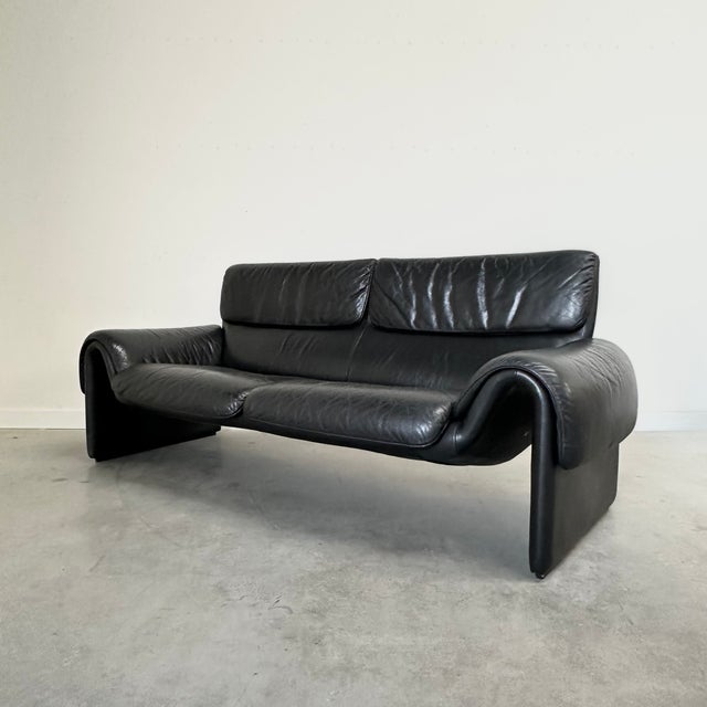 DS-2011 Sofa in Black Leather from De Sede, Switzerland, 1980s For Sale - Image 4 of 11