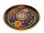 Unique beautiful batea wooden serving bowl hand painted with a colorful floral design on a dark brown/black background....