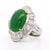 GIA-certified 8 carat (approx.) untreated Type A jadeite jade from Burma, is set in 18K white gold and framed by...