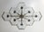 Italian midcentury flush mount with eight clear Murano glass shades carefully hand blown with bubbles inside the glass...