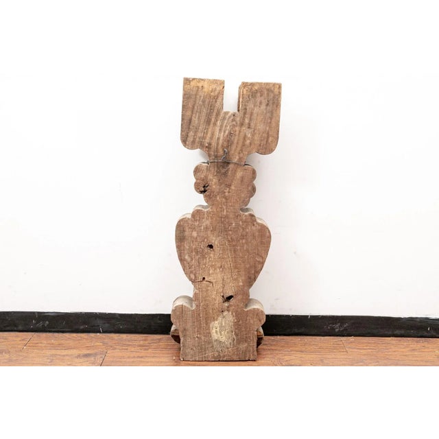 19th Century Antique Ornate Chinese Wood Carved Vase Form Architectural Element For Sale - Image 5 of 12