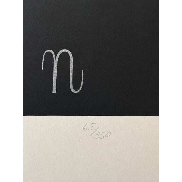 Art Deco Late 20th Century Erté “Letter N” Alphabet Suite Hand-Signed Serigraph, Framed For Sale - Image 3 of 5
