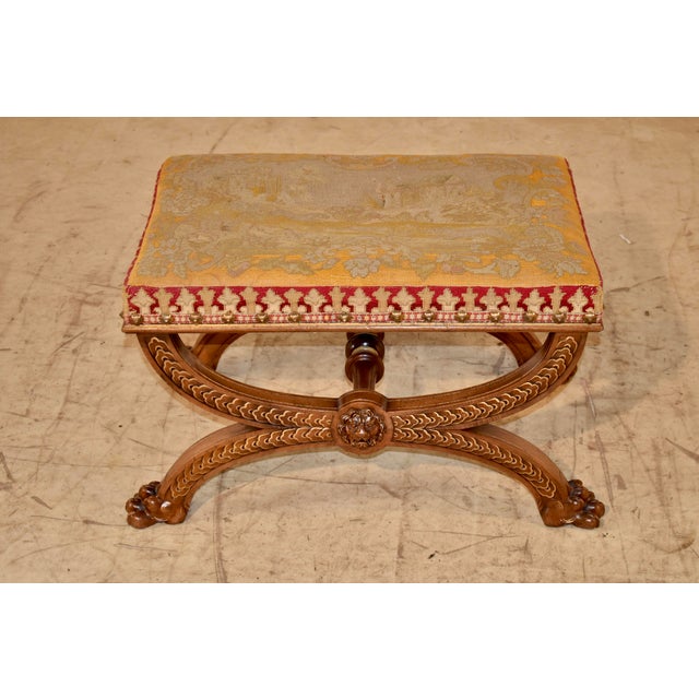 Wood 19th Century French Walnut Stool For Sale - Image 7 of 9