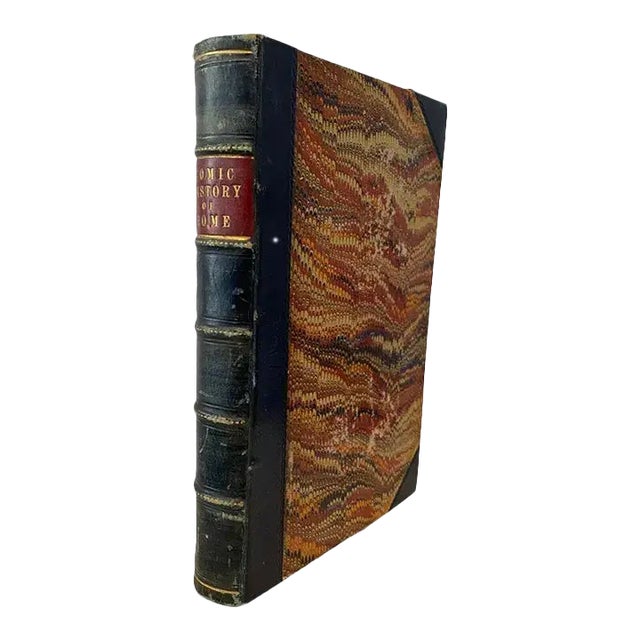 19th Century Comic History of Rome Leather-Bound With Color Etchings C.1850s For Sale