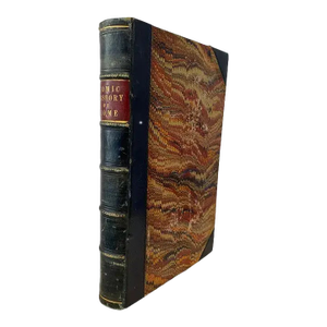 19th Century Comic History of Rome Leather-Bound With Color Etchings C.1850s