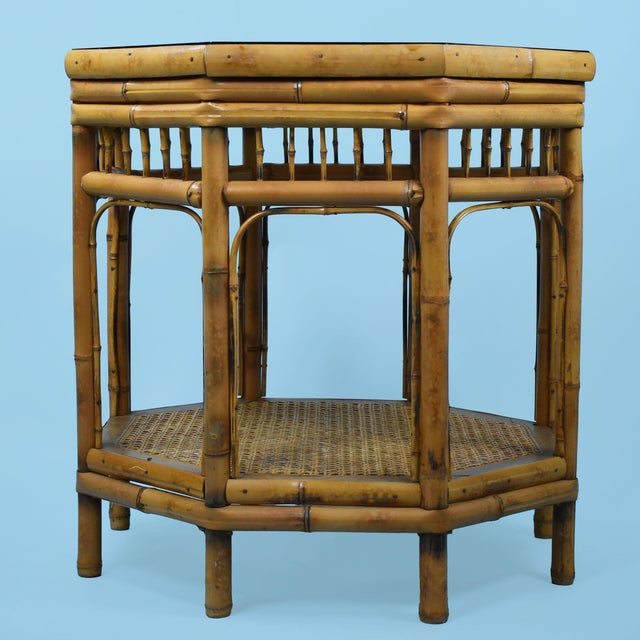 Coastal Small Brighton Style With Cane Side Table For Sale - Image 3 of 5