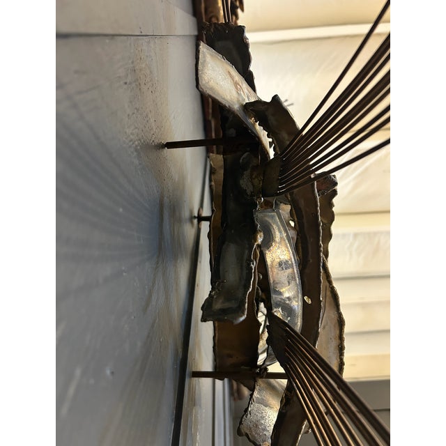 Vintage Brutalist Metal Wall Sculpture For Sale - Image 11 of 11