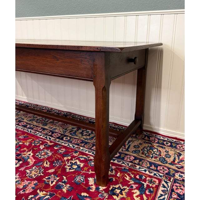 Antique French Country Farm Dining Table Farmhouse Baker's Table Drawer Oak For Sale - Image 12 of 18