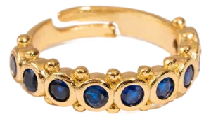 Majestic Sapphire Adjustable Gold Statement Ring, Size 8