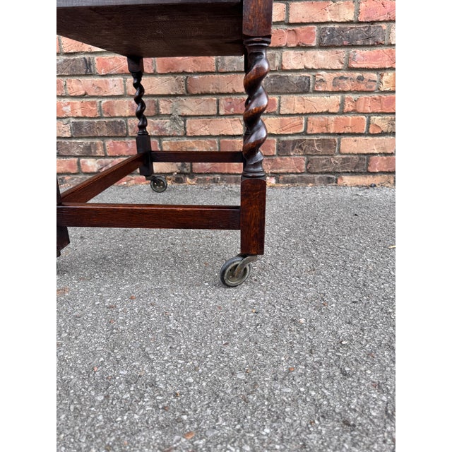 Brown 19th Century English Trolley With Barley Legs For Sale - Image 8 of 9