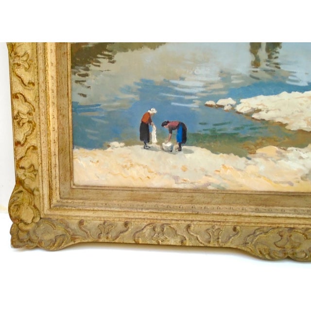 "L' Aveyron a St. Antonin", Original Oil on Canvas Painting For Sale - Image 4 of 7