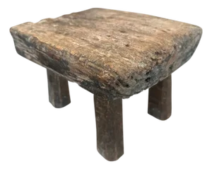 Andrianna Shamaris Low Antique Stool or Side Table