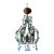 Blue Opaline Drops Beaded Chandelier, Circa 1920 For Sale