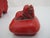 Paint Chinese Red Lacquer Climbing Foo Dog Finial Lid Decorative Teapot For Sale - Image 7 of 11