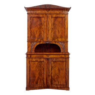 Mid 19th Century Danish Flame Mahogany Cabinet, 1860s For Sale
